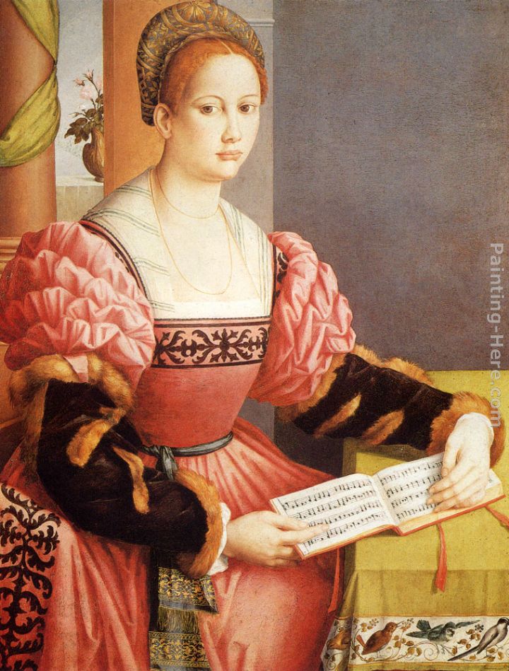 Portrait Of A Lady painting - Francesco Ubertini Bacchiacca II Portrait Of A Lady art painting